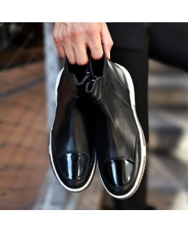 MonochromeChic Erkek Siyah Beyaz Bot 