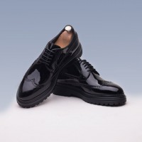 Gizli Topuk Damat Ayakkabısı Rugan  Baskılı Model