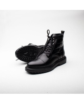 Boy Uzatan İçten Topuklu Bot SİYAH DERİ