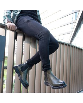 Boy Uzatan İçten Topuklu Bot YEŞİL DERİ