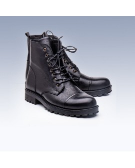 Boy Uzatan Kışlık Siyah %Deri Bot