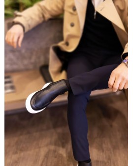 BOY UZATAN SİYAH BAĞCIKSIZ  ERKEK BOT