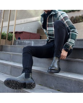 Boy Uzatan İçten Topuklu Bot YEŞİL DERİ